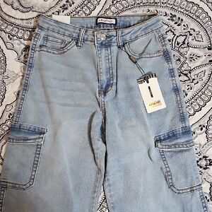 Legend Women's Light Blue Cargo Jeans NWT